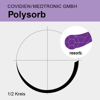Polysorb viol. gefl. USP 3/0 75cm, C-23 
