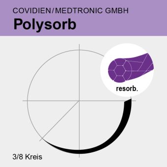 Polysorb viol. gefl. USP 4/0 75cm, C-13 