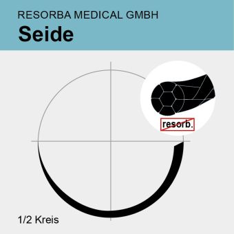 Seide schwarz gefl. USP 4/0 75cm, HR10 