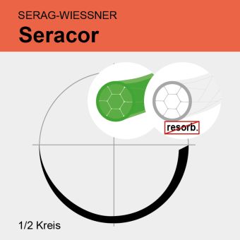 Seracor grün/ungef. gefl. USP 2/0 8x75cm, 2xHR26 