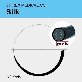 Silk black twisted USP 8/0 30cm, 2xHLZ8,0mm/200µm 