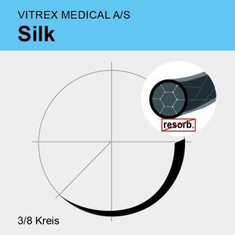 Silk black braid. USP 1 75cm, DSC60 