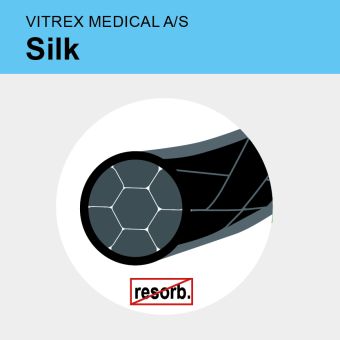 Silk black braid. USP 2/0 6x45cm 