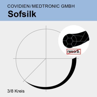 Sofsilk schwarz gefl. USP 6/0 45cm, 2xHE-6 