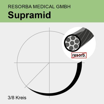 Supramid schwarz pseudomonof. USP 5/0 45cm, DSM11 