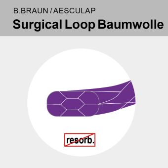 Surgical Loop Baumwolle violett 75cm, Bandbreite 4mm 
