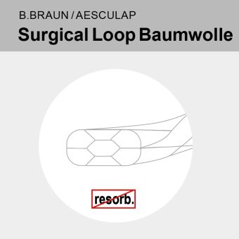 Surgical Loop Baumwolle weiß 75cm, Bandbreite 4mm 