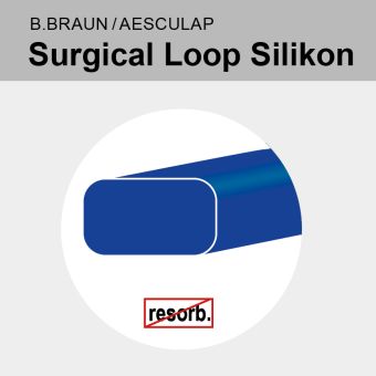 Surgical Loop Silikon blau 2x45cm, Bandbreite 1,5mm 