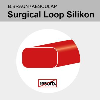 Surgical Loop Silikon rot 75cm, Bandbreite 1,5mm 