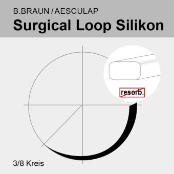 Surgical Loop Silikon weiß 2x45cm, 1,2mm breit, DRN25 