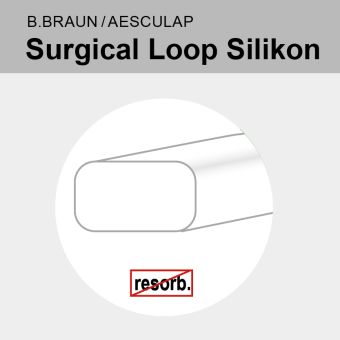 Surgical Loop Silikon weiß 75cm, Bandbreite 2,5mm 