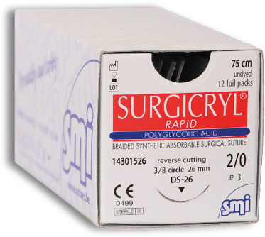 Surgicryl rapid (PGA) ungef. gefl. USP 2/0 75cm, DS26 