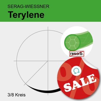 Terylene grün gefl. USP 3/0 75cm, DS25 