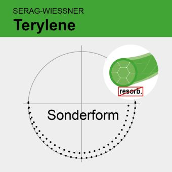 Terylene grün gefl. USP 3/0 50cm, KS22 