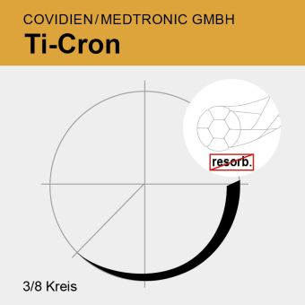 Ti-cron weiß gefl. USP 4/0 45cm, P-13 