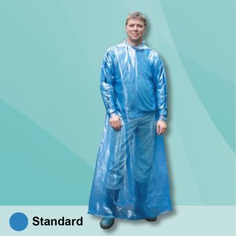 Einmal-Überziehkittel Standard 30µ 180cm (156cm) blau steril 
