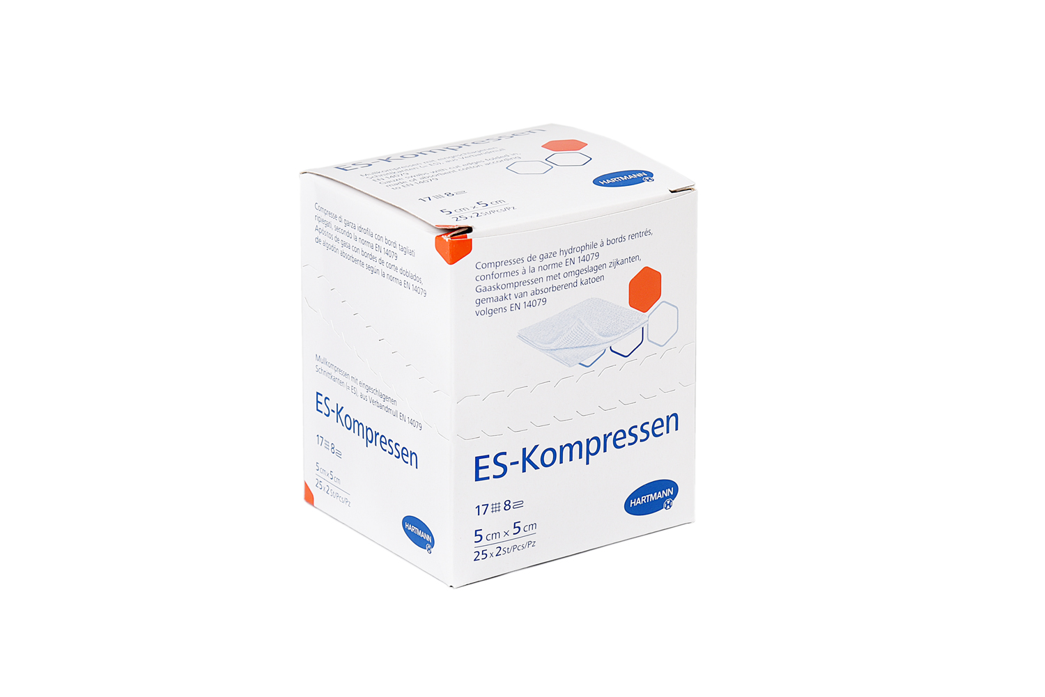 omega medical Onlineshop  ES-Kompressen steril 5x5 cm 8fach